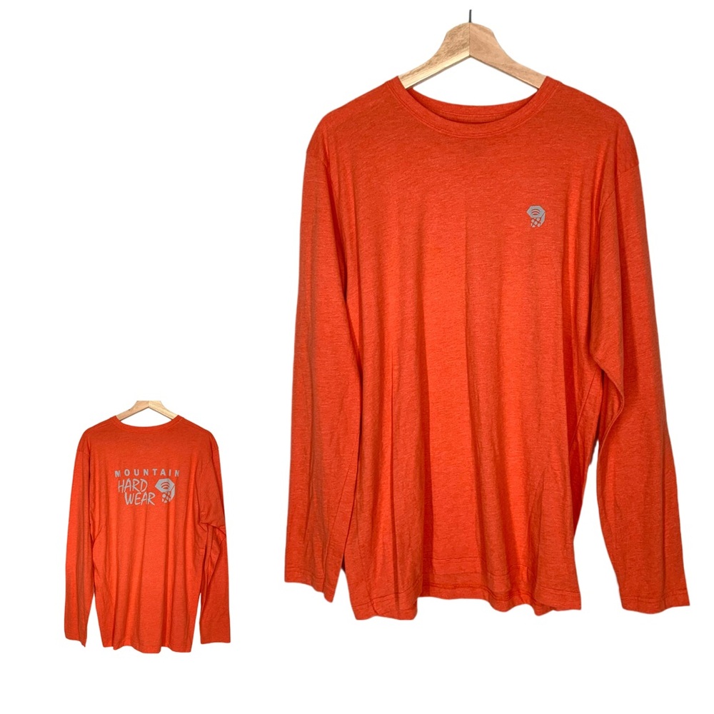 Mountain Hardware Men’s Long Sleeve Performance Tee in Orange Size Large